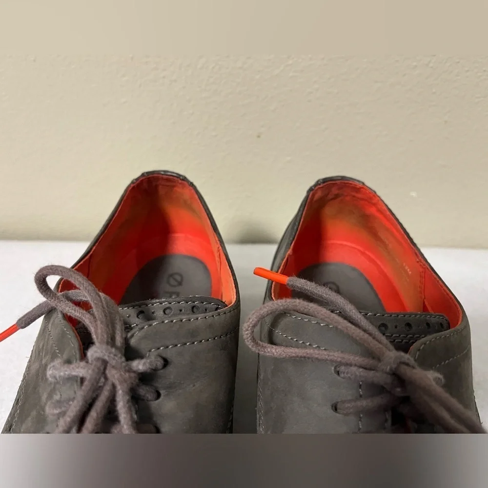 Cole Haan Warner LunarGrand Wingtip Oxford Shoes Grey Suede Leather Size 12